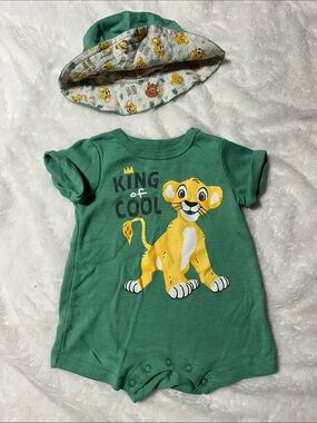 Lion King Baby Romper with Bucket Hat